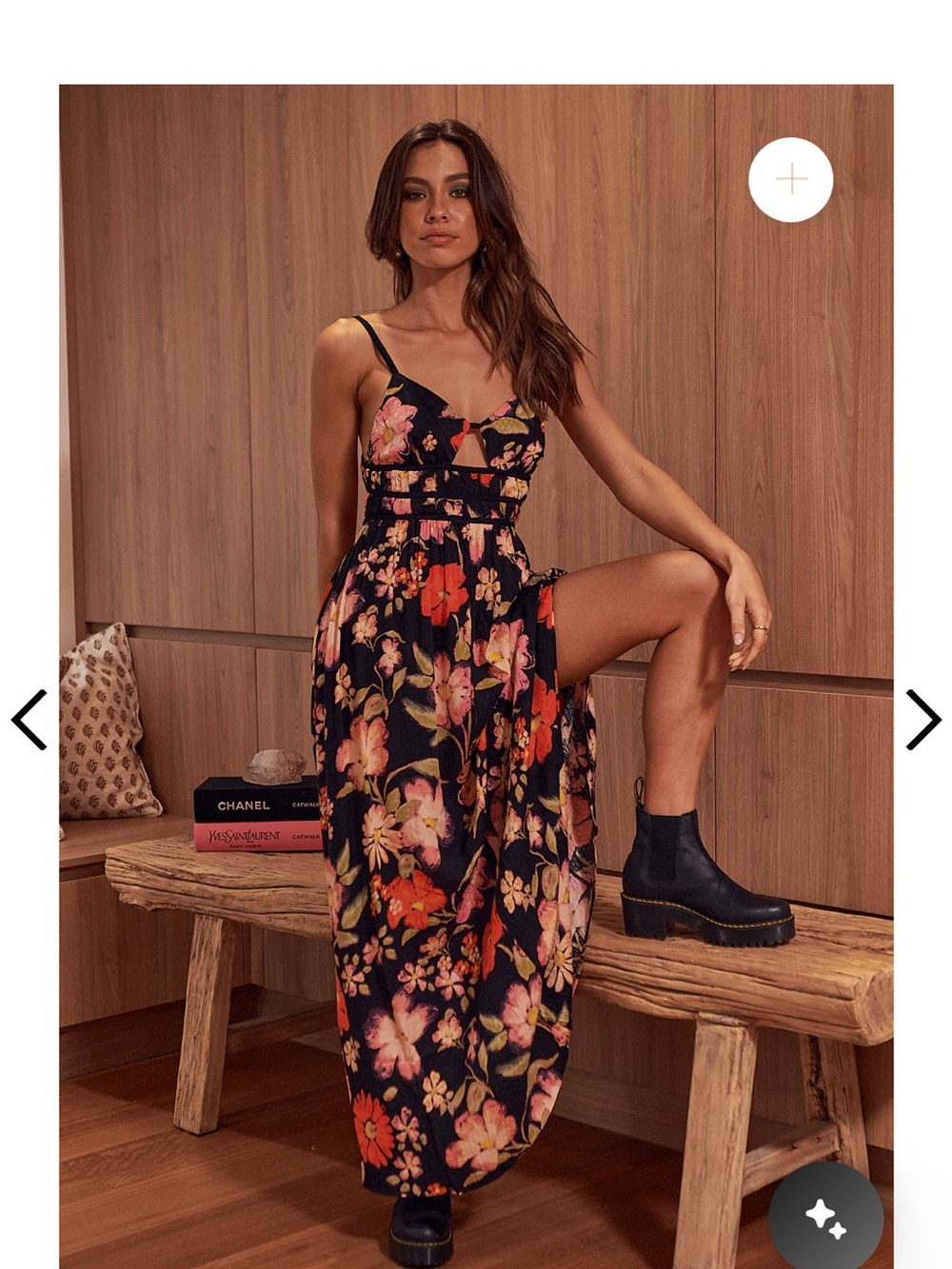 Free People Wisteria Floral Cutout Maxi Dress
